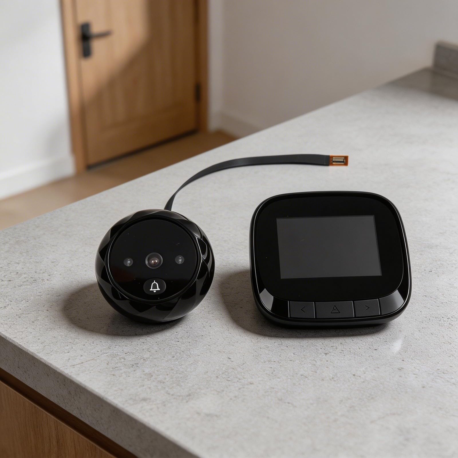 Telecamera spioncino con schermo LCD da 2,4 pollici, per visione notturna spioncino grandangolare a 90°, campanello digitale per porte di spessore 35-110 mm