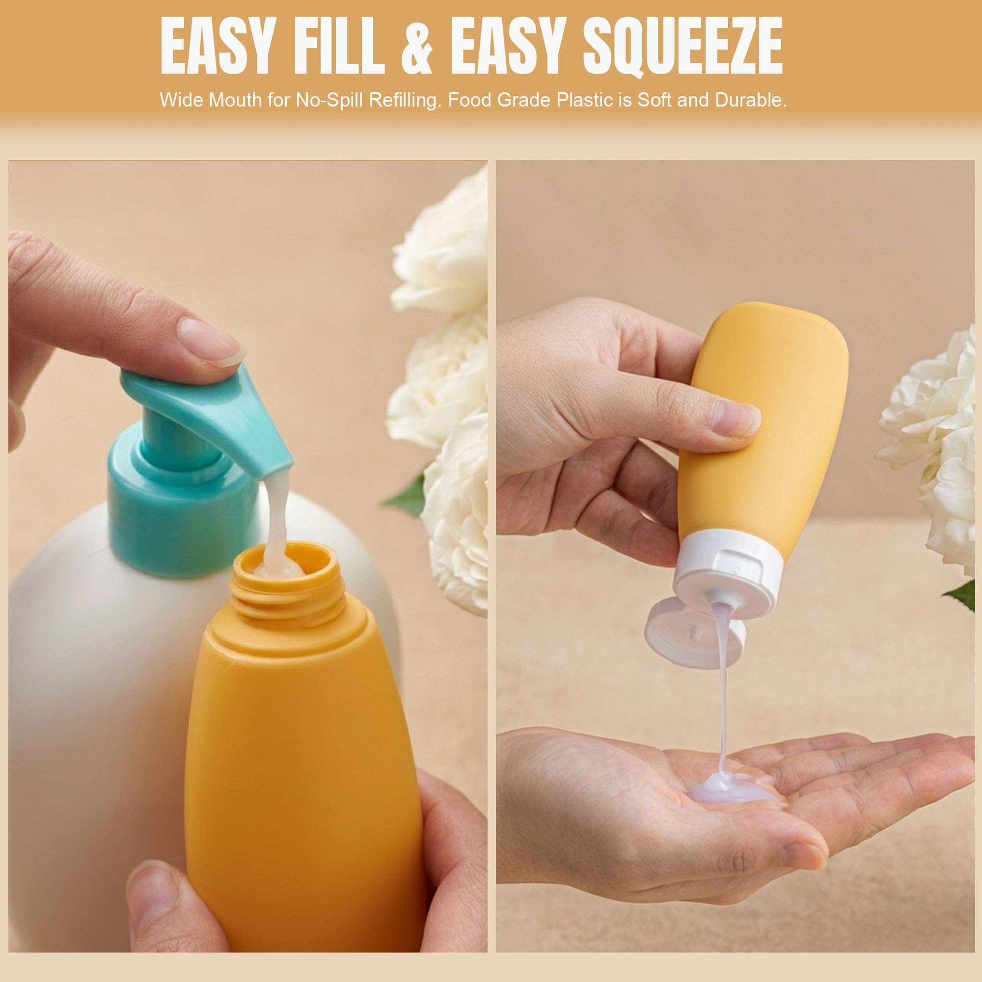 Travel Bottles Set - 20 Pack for Toiletries -3 Travel Bottles Set - 20 Pack for Toiletries -3