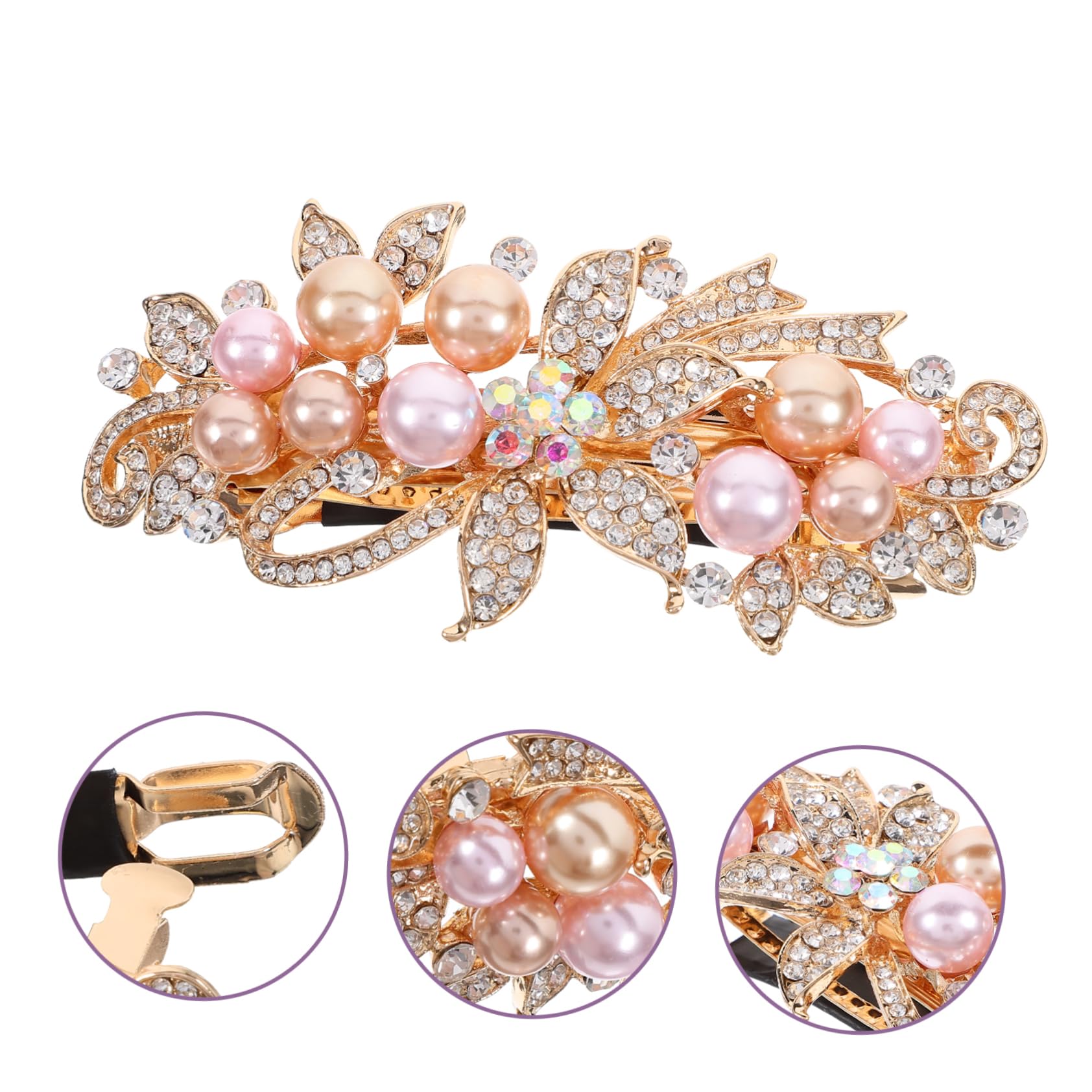FRCOLOR 4 pezzi di strass forcine per capelli da donna fermagli per capelli forcine per capelli strass primavera fermagli per capelli con sposa lega di zinco accessori perla