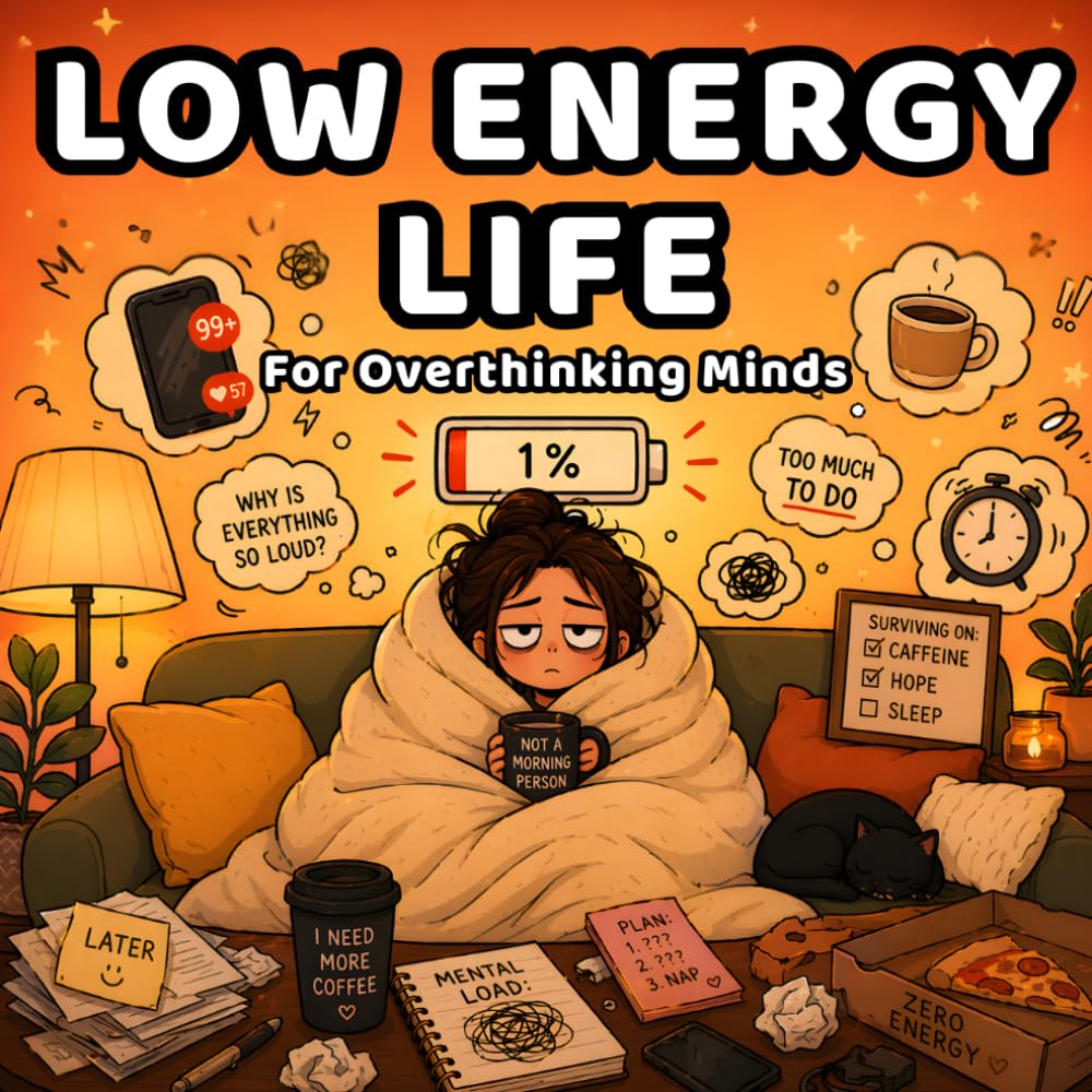 Low Energy Life Coloring Book for Adults: Relatable Coloring Book for Overthinkers | Real Life, Low Energy, No Pressure Pages (Escape the Noise)