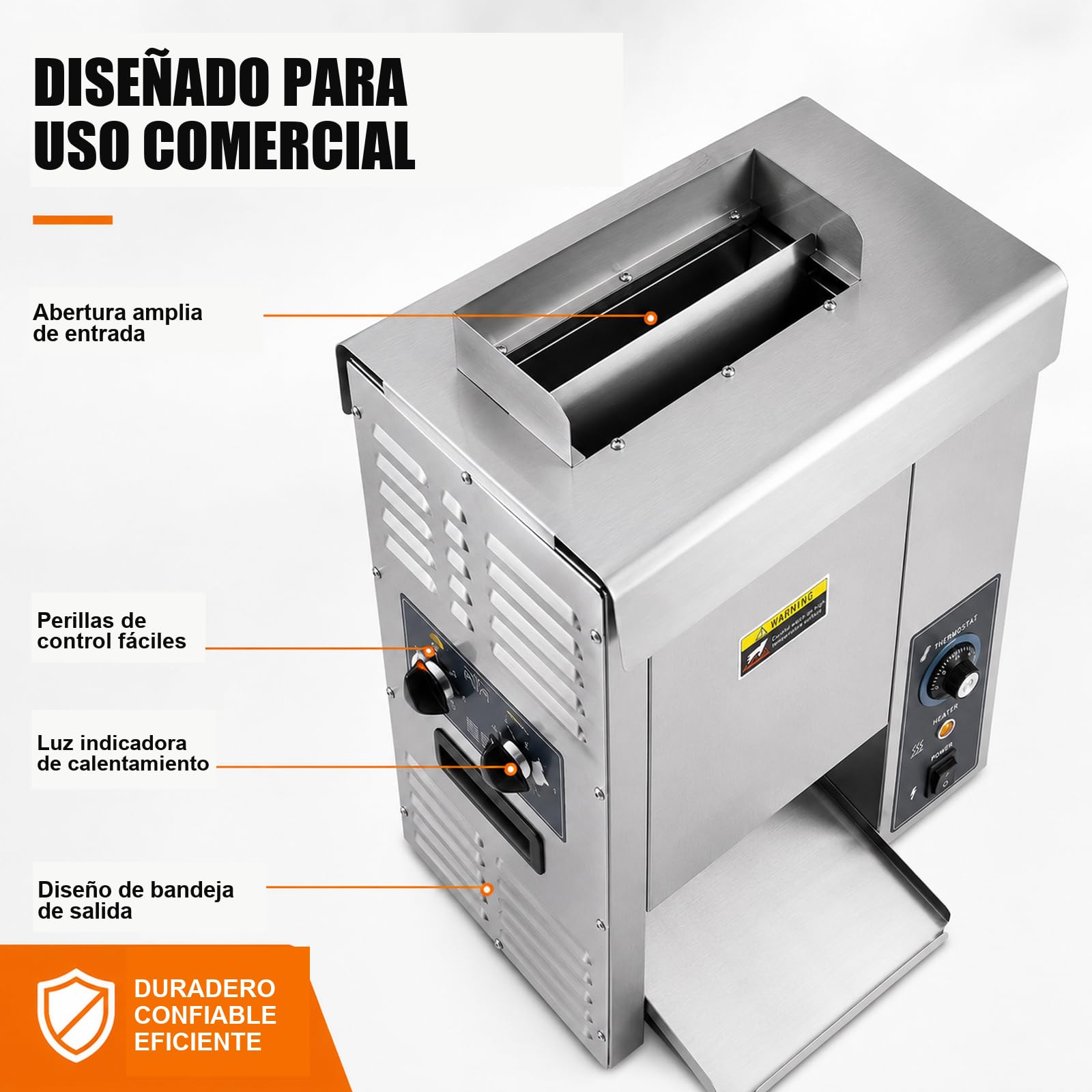 Tostador industrial vertical para pan de hamburguesa, 1400/h, 2000 W | Hasta 1.400 panes/h; 2.000 W; temperatura regulable; acero inoxidable; para hamburgueserías, restaurantes y food trucks.