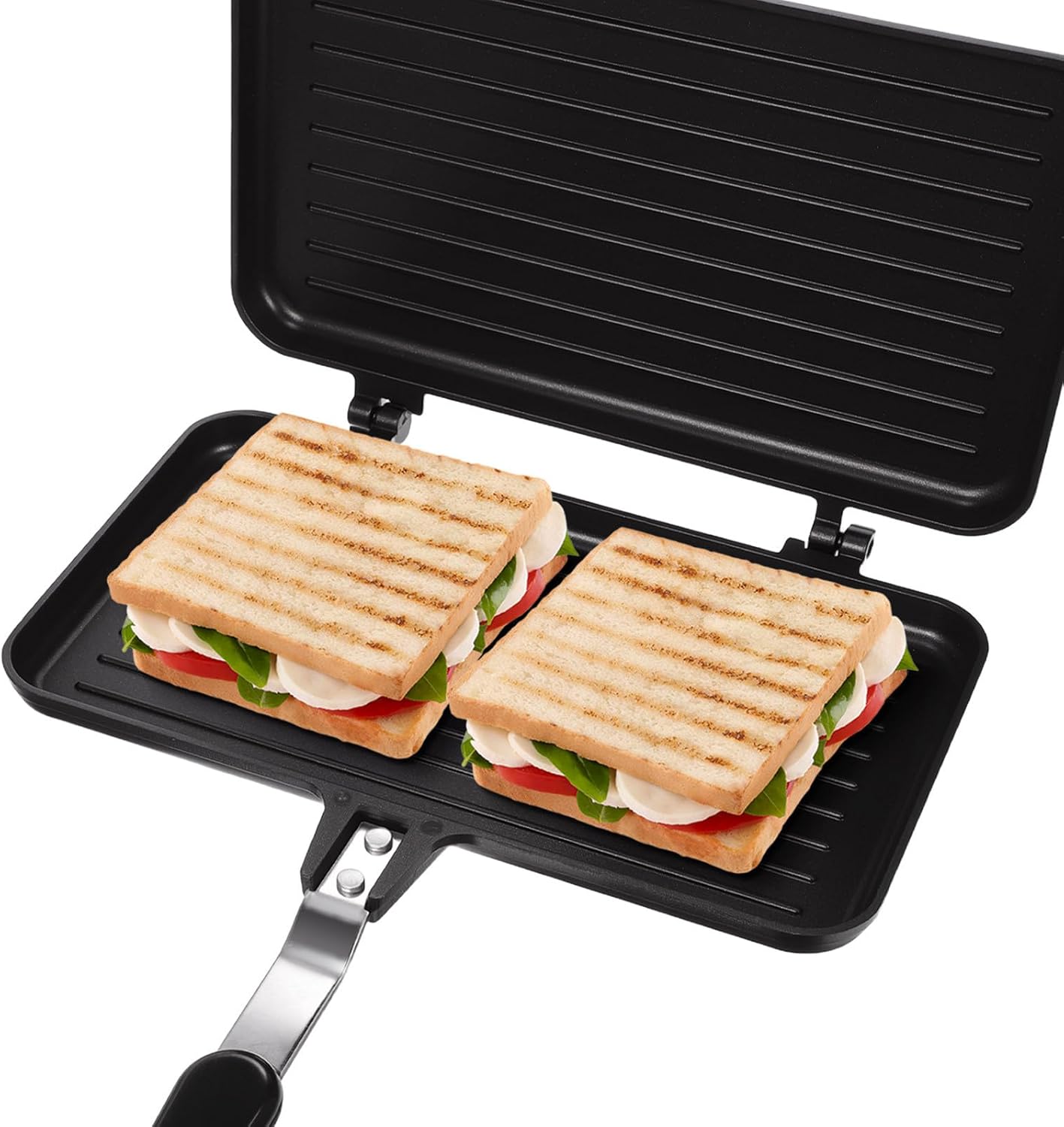 BESPORTBLE Double-sided Non-stick Aluminum Sandwich Pan for Home, Breakfast Camping