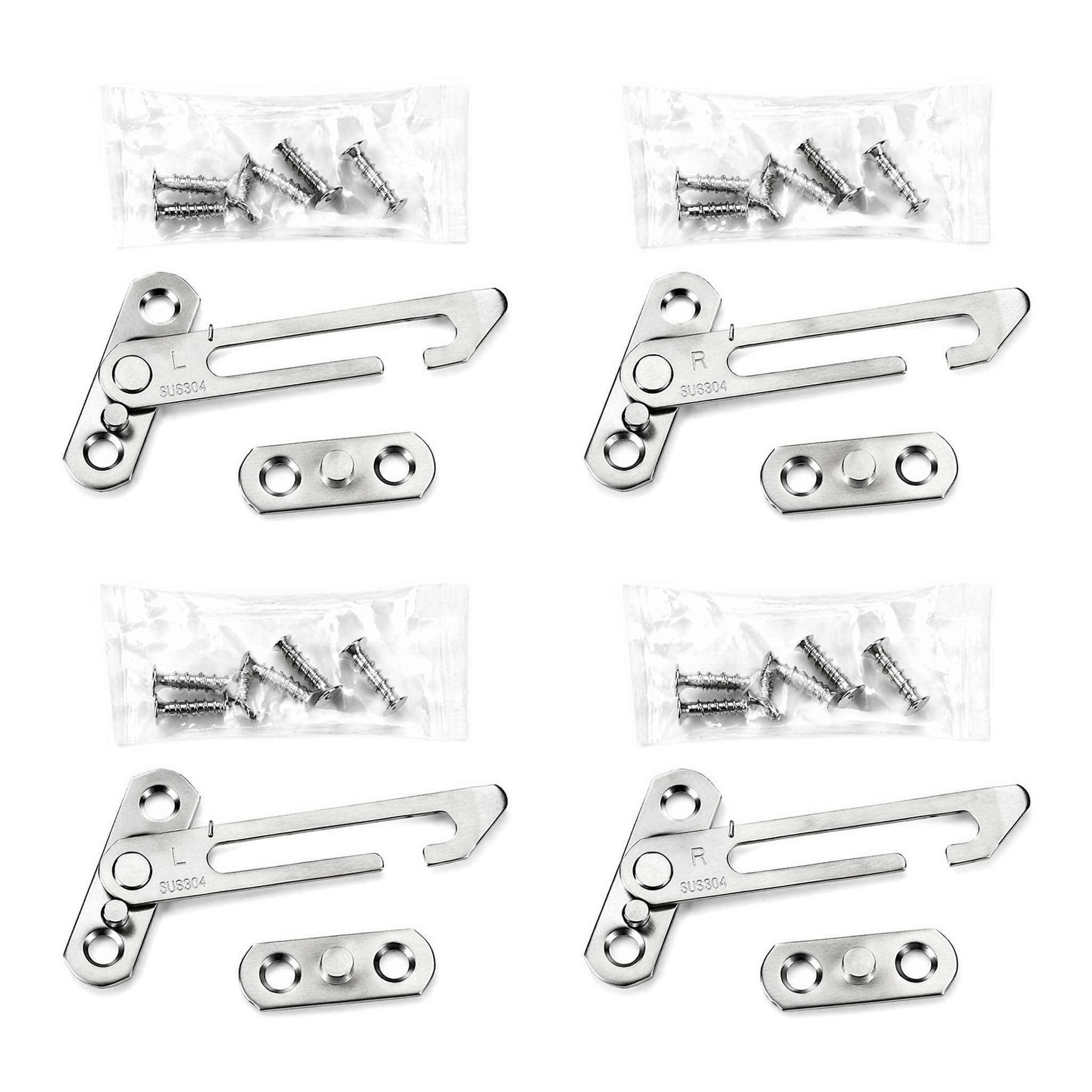 4 Pack Window Restrictor for UPVC, Stainless Steel Child Safety Lock