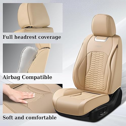 Miniatura 3 de Coverado Fundas de asiento delantero, fundas impermeables para asiento de automóvil, fundas de asiento de cuero para automóviles, cojines