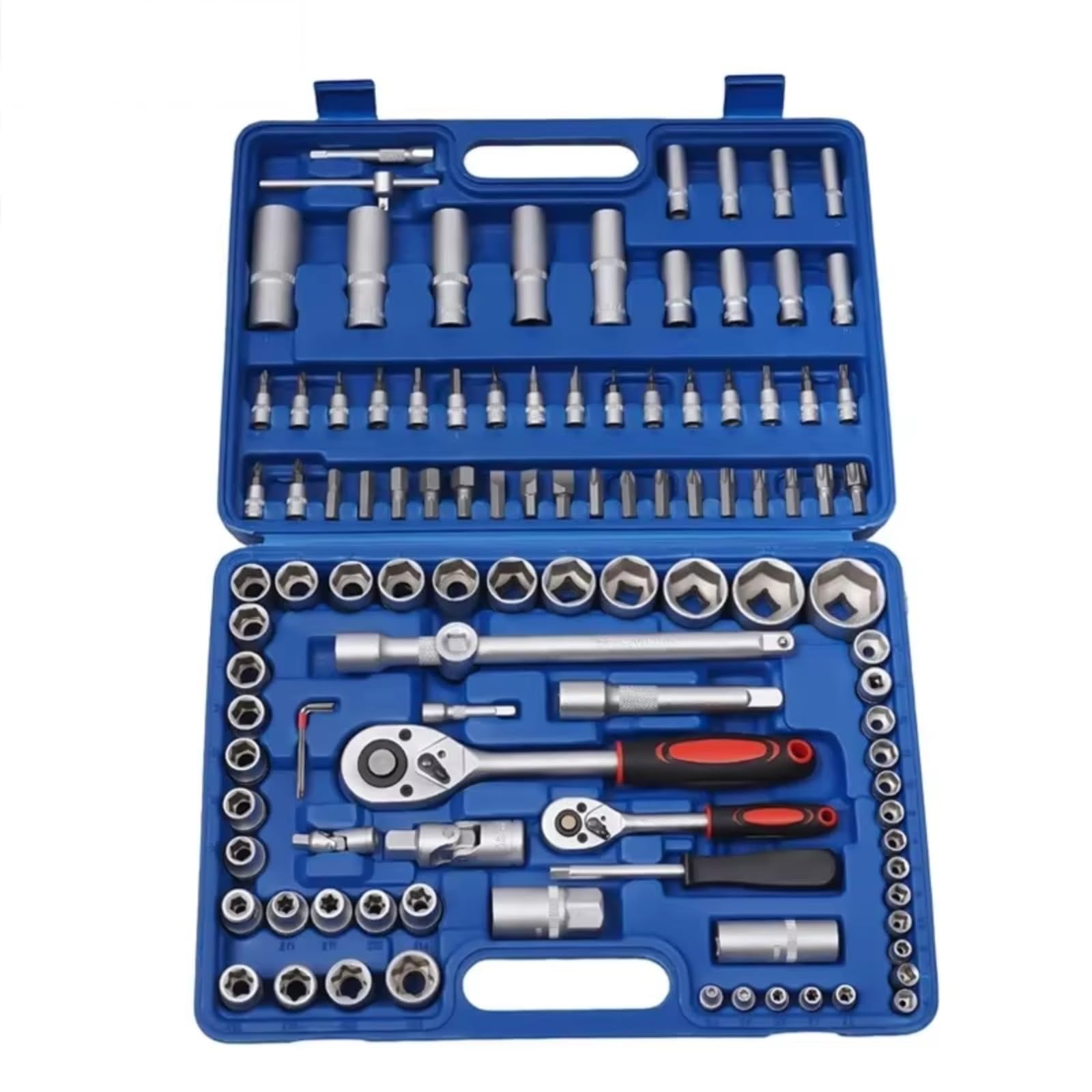 Socket Wrench Set 108Pcs Multi Function Car Socket Ratchet Wrench Wheel Auto Mechanic Manual Torque Tool Kit Home Repair Tool Box