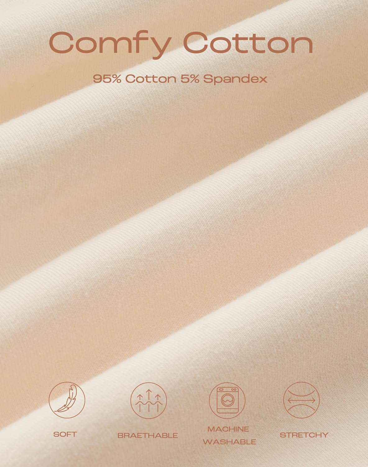 INNERSY Plus Size XL-5XL Big Curvy Woman Cotton Underwear High Waist Briefs 5-Pack - Image 6