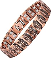 Feraco Copper Cross Magnetic Therapy Bracelet for Men - 99.99% Pure Copper, 48x 3800 Gauss Magnets for Pain Relief & Energy Balance