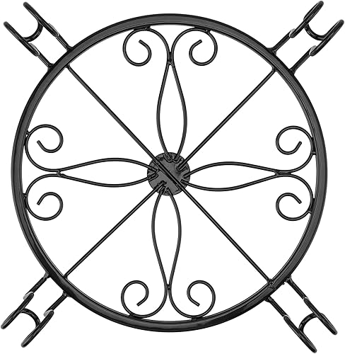 Miniatura 4 de KEILEOHO Soporte de metal para plantas de 9 pulgadas, soporte de esquina negra, soporte de hierro resistente al óxido, soporte redondo para plantas