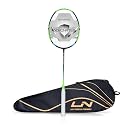 Li-Ning Carbon Fibre G-Force 8900 Extra Strong Strung Badminton Racket with Full Cover | 3U | Maximum Tension ? 35 Lbs (Black/Lime Green) gallery image