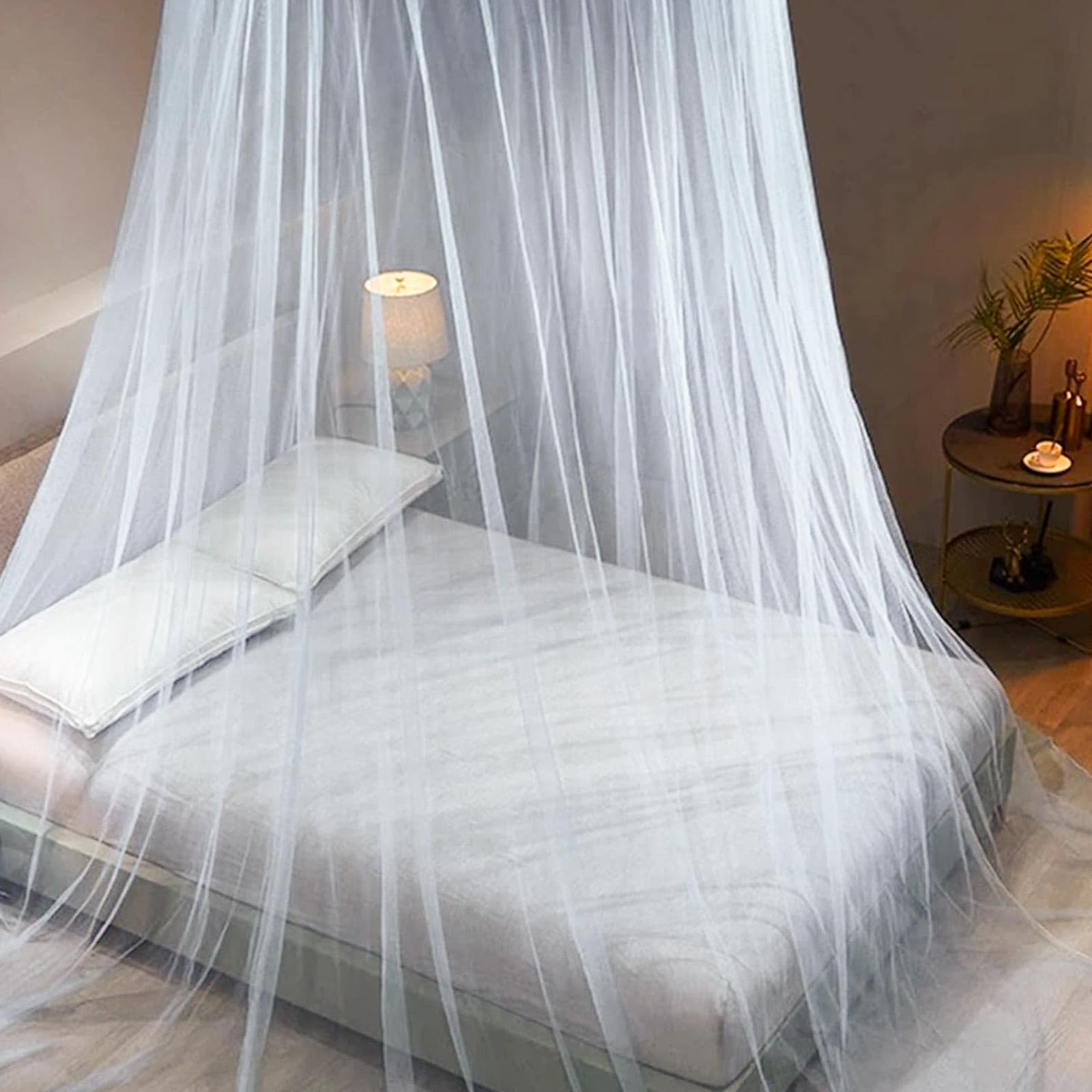CINGHIA Moustiquaire Dome Baldaquin Blanc Double Grand Filet Tente 60x250x1100cm