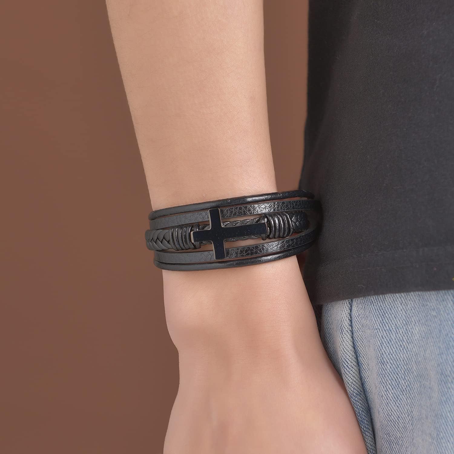 Angyape To My Man, Infinity Leather Bracelet Husband Gifts from WifeI Love You Forever and Always Bracelets Boyfriend Anniversary Birthday Christmas Fathers Gifts for Men Son Grandson