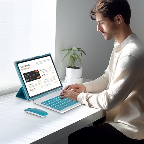 Miniatura 10 de Tablet con teclado 2 en 1 Tablet Android Tablets 10 pulgadas incluye estuche ratón lápiz óptico película templada 6000mAh batería 4GB+64GB512GB