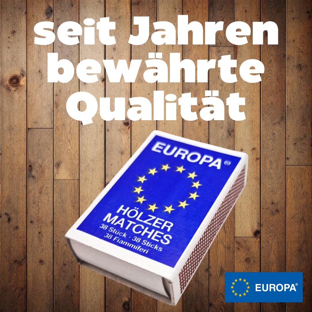 Allumettes EUROPA 100 boîtes, 10 x 10, bois d'europe, allumettes de sécurité
