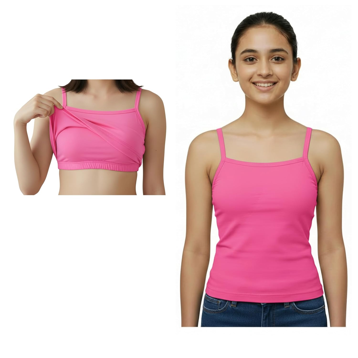 Floradise Puberty Camisole | Slips for Girls | with Added Multi Layer Soft Fabric Front Coverage | Adjustable Straps | Per... - Review, Price and Buying Guide