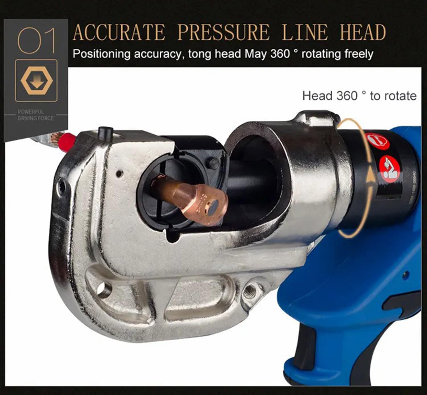 Profesjonalny 16-400mm² elektryczno-hydrauliczne szczypce do zaciskania, zaciskarka hydrauliczna zasilana bateryjnie, z 13 parami matryc, zaciski elektryczne zestawy kabli i drutu