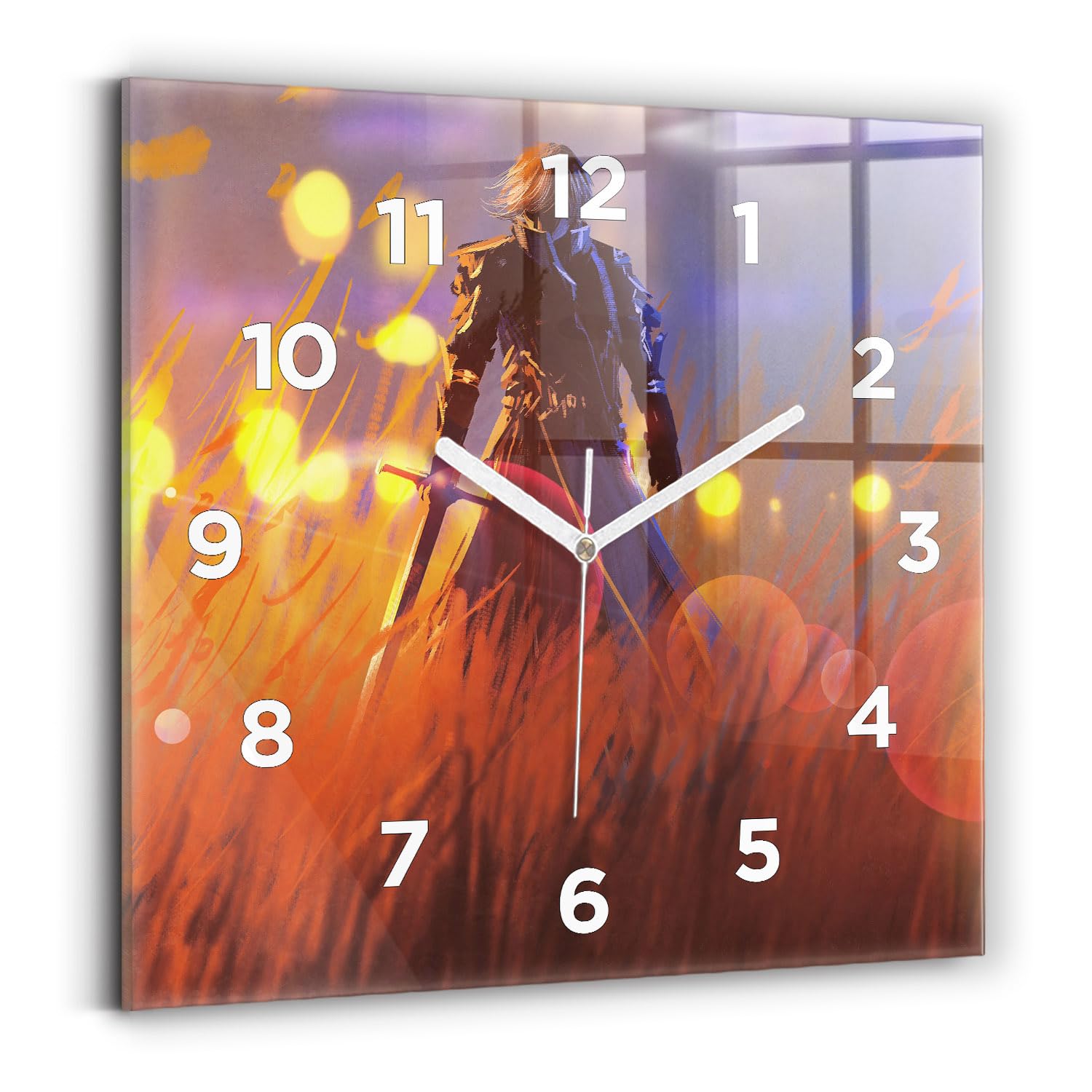 Horloge carrée silencieuse Wallfluent 30x30 cm pour éliminer le tic-tac stressant