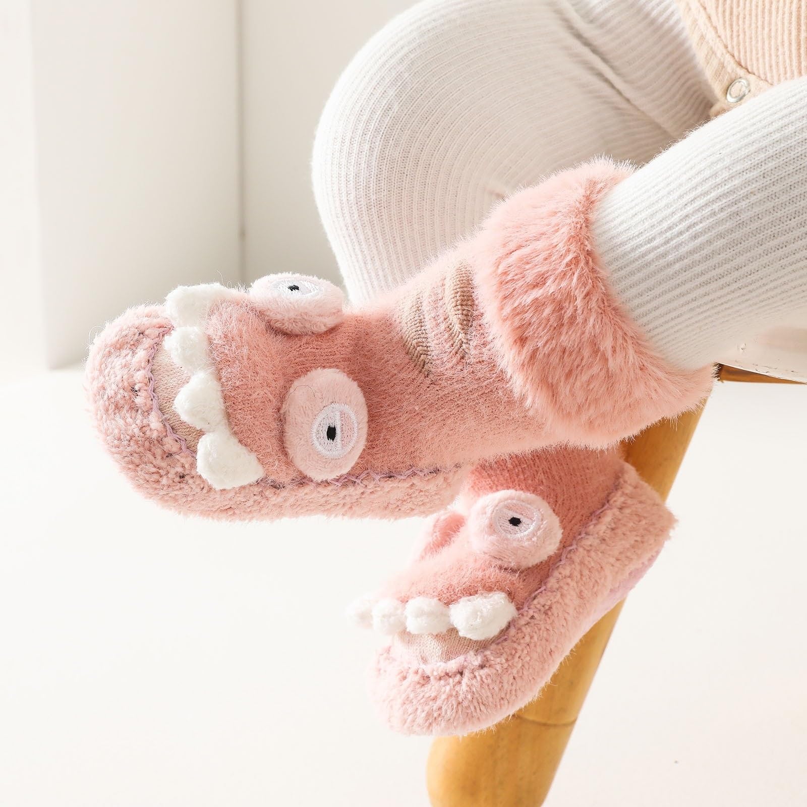 BAHREL Baby Non-Skid Grip Socks Cute Cartoon Toddler Socks Indoor Slipper Shoes Socks (Color : Pink, Size : 6-12 Months)