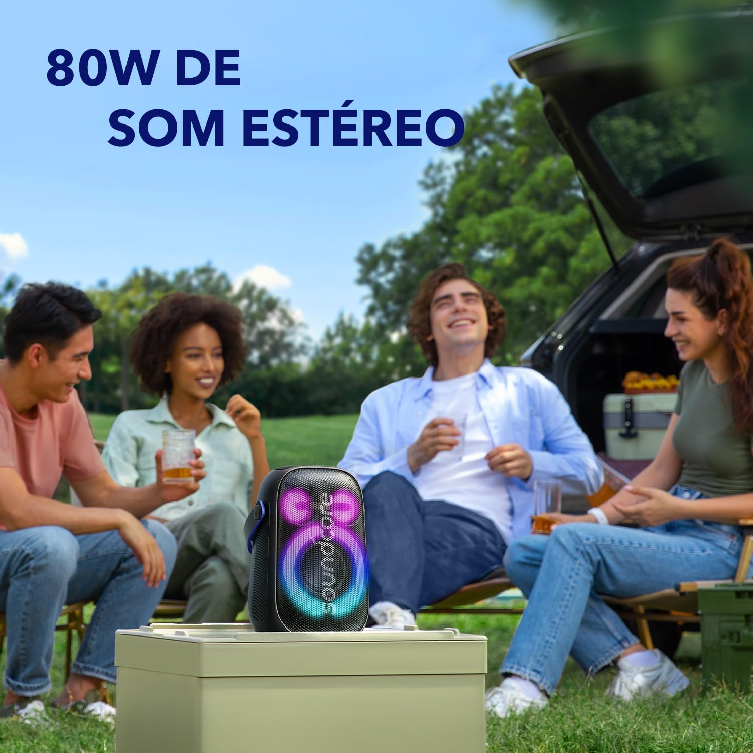 soundcore Anker Rave Neo 2, Alto-Falante Portátil, 80W, PartyCast