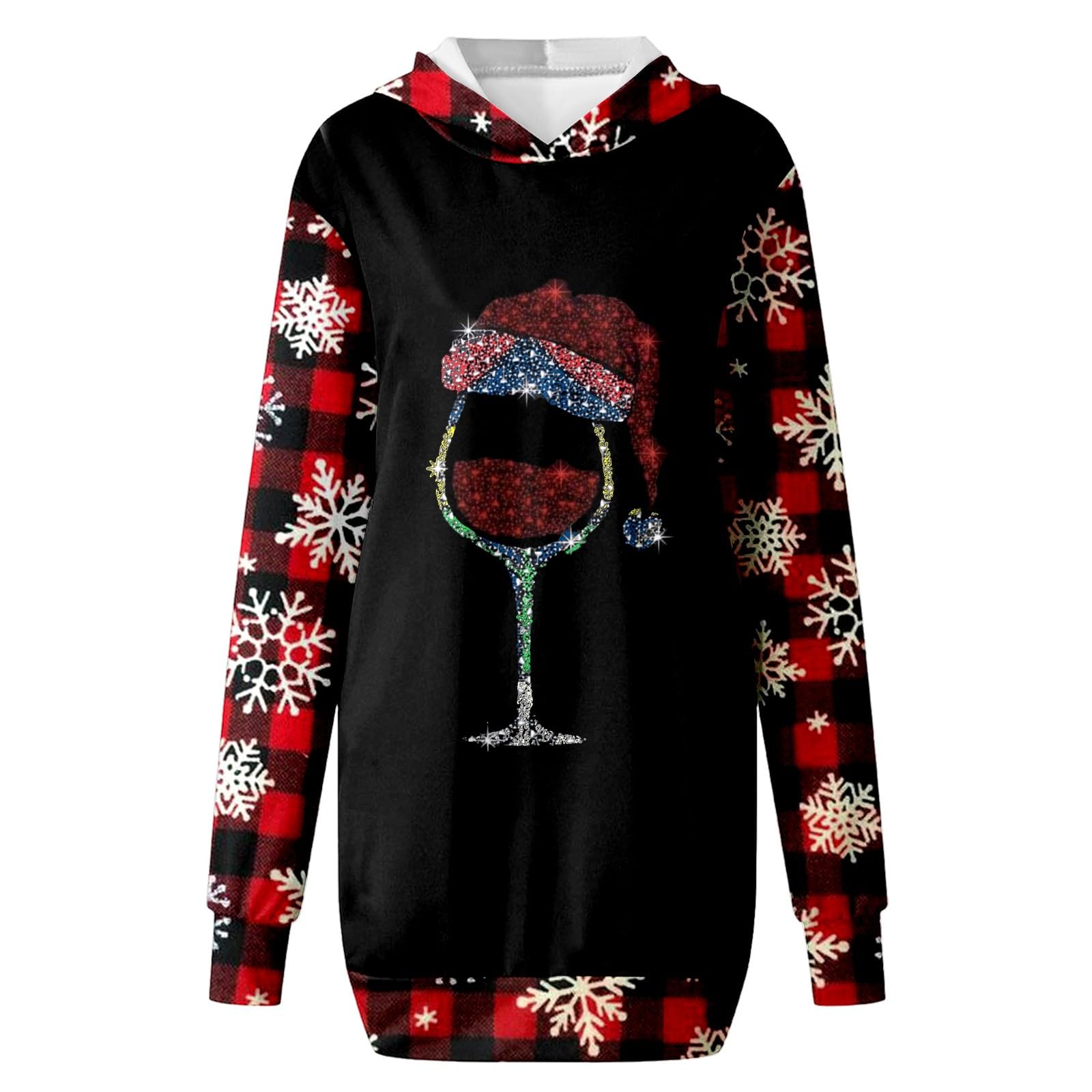 Sudadera Mujer Sin Capucha，Sudadera sin Capucha para Mujer con Bolsillo Lateral y Mangas largas diseño navideño Moderno y Casual