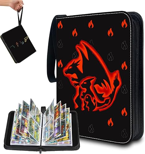 Amazon Co Jp カード ファイル トレーディングカードケース カードバインダー トレカホルダー バインダーホルダー ファイル コレクション ファイル 硬質ケース フィルム付き 4ポケット 50ページ入り 400枚収納 透明pp素材 Puシェル ポータブルファスナー 遊戯王yugioh