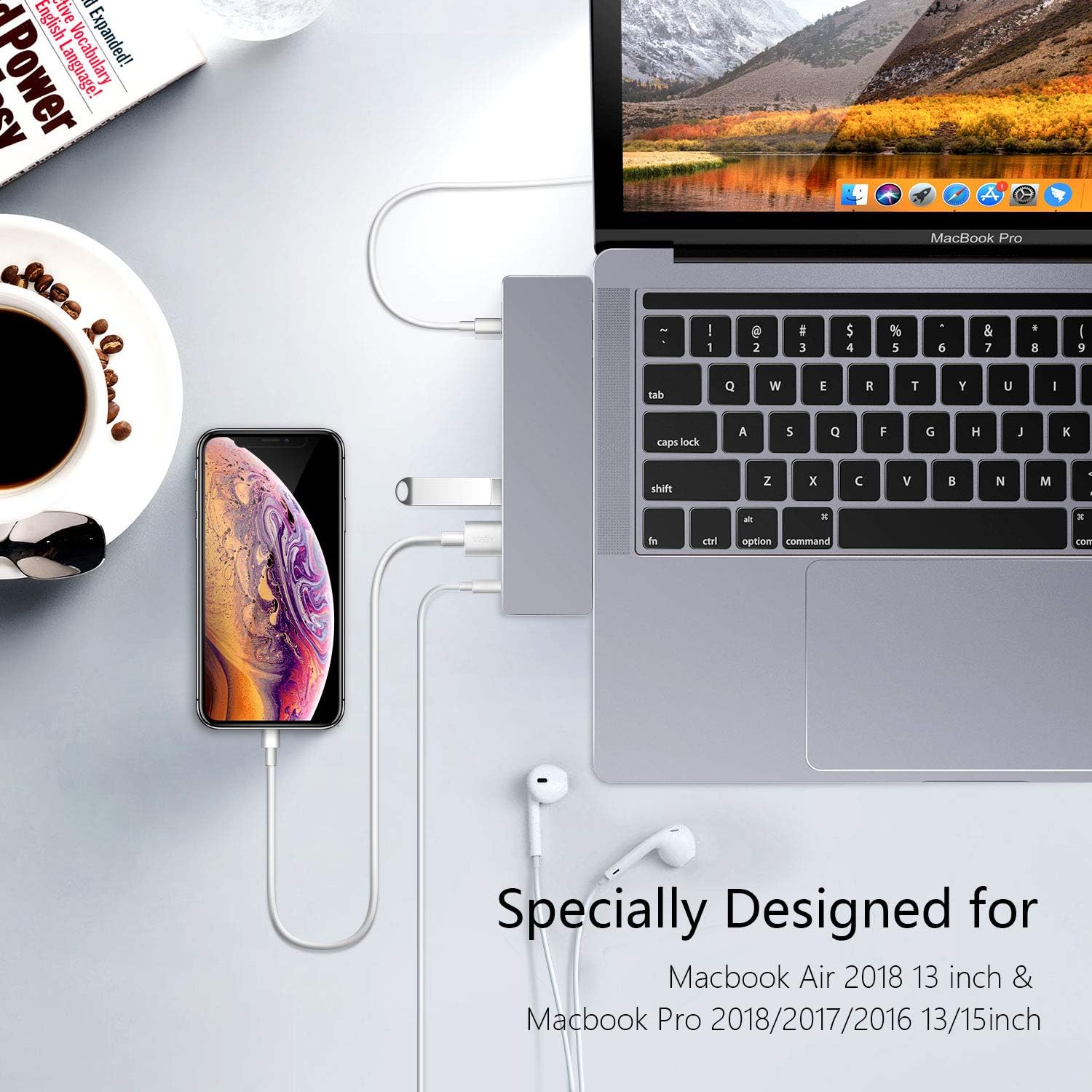 USB C Hub,GIKERSY 8-in-1 USB C Docking Station with 2 HDMI 4K,3 USB-C Ports,2 USB 3.0 Ports,3.5mm Audio Jack,Compatible with MacBook Pro Air 2020-2016
