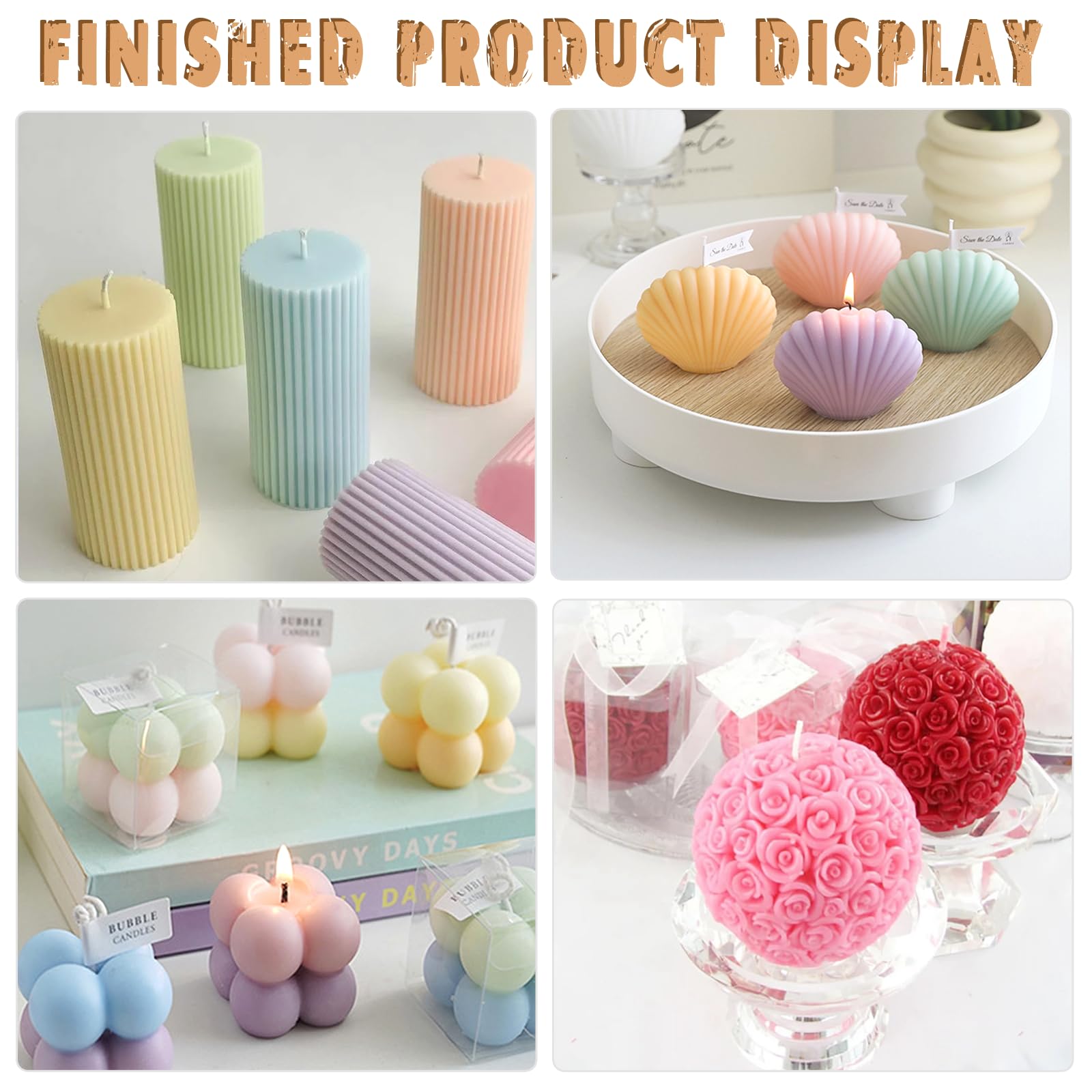 4-teilige Silikon-Kerzenformen Set - DIY Gießformen Für Kerzen & Seife