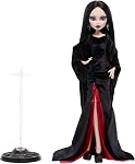 ​Monster High x Wednesday Morticia Addams Doll | Collector Doll in Black and Crimson Velvet Dress with Jewelry, Show-Inspired Heels and Doll Stand