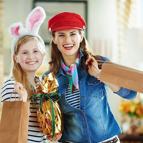 Miniatura 6 de Bolsa de vino de papel marrón Kraft con asas prácticas de 13 x 5.3 x 3.3 pulgadas, bolsas de regalo para pequeñas empresas, bolsas de vino marrón