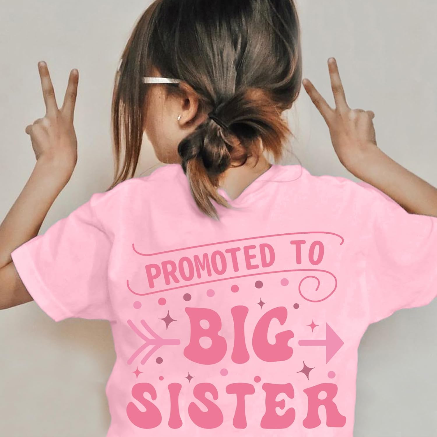 Promoted to Big Sister Shirts for Girls in My Big Sister Era Graphic T-Shirt Toddler Baby Girls Announcement for Girls - Image 5