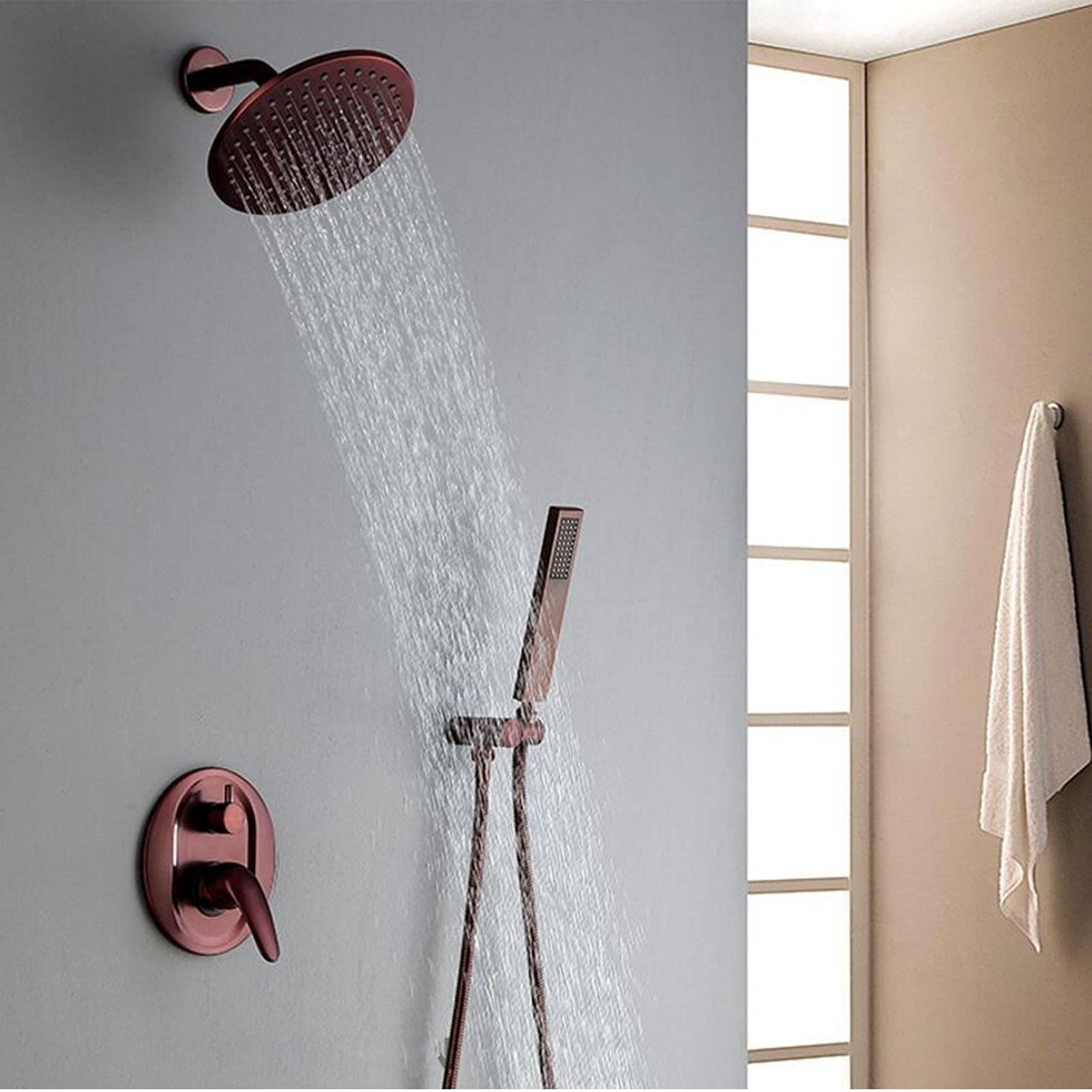 Ensemble de robinets de douche laiton avec douchette à main anti-calcaire - 7