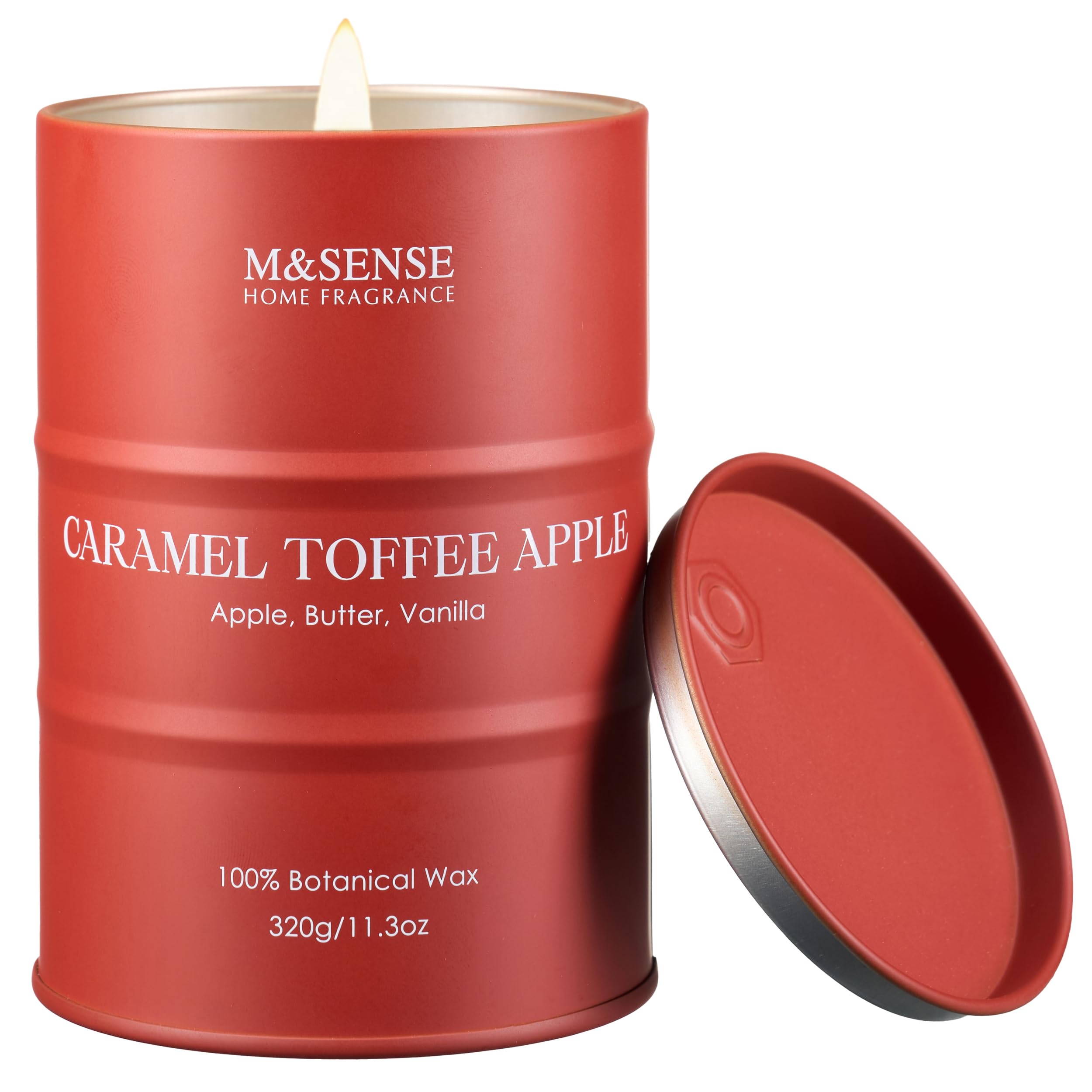 M&amp;SENSE Caramel Toffee Apple Scented Soy Fall Candles, 11.3 oz