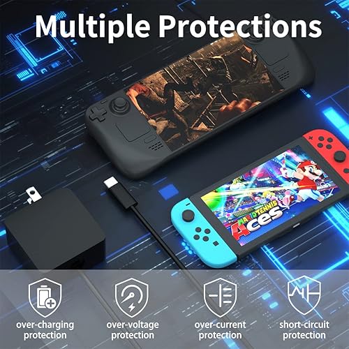 Miniatura 6 de Cargador para cubierta de vapor y interruptor de Nintedno Cargador de cubierta de vapor compatible con modo de TV de base de vapor Adaptador de