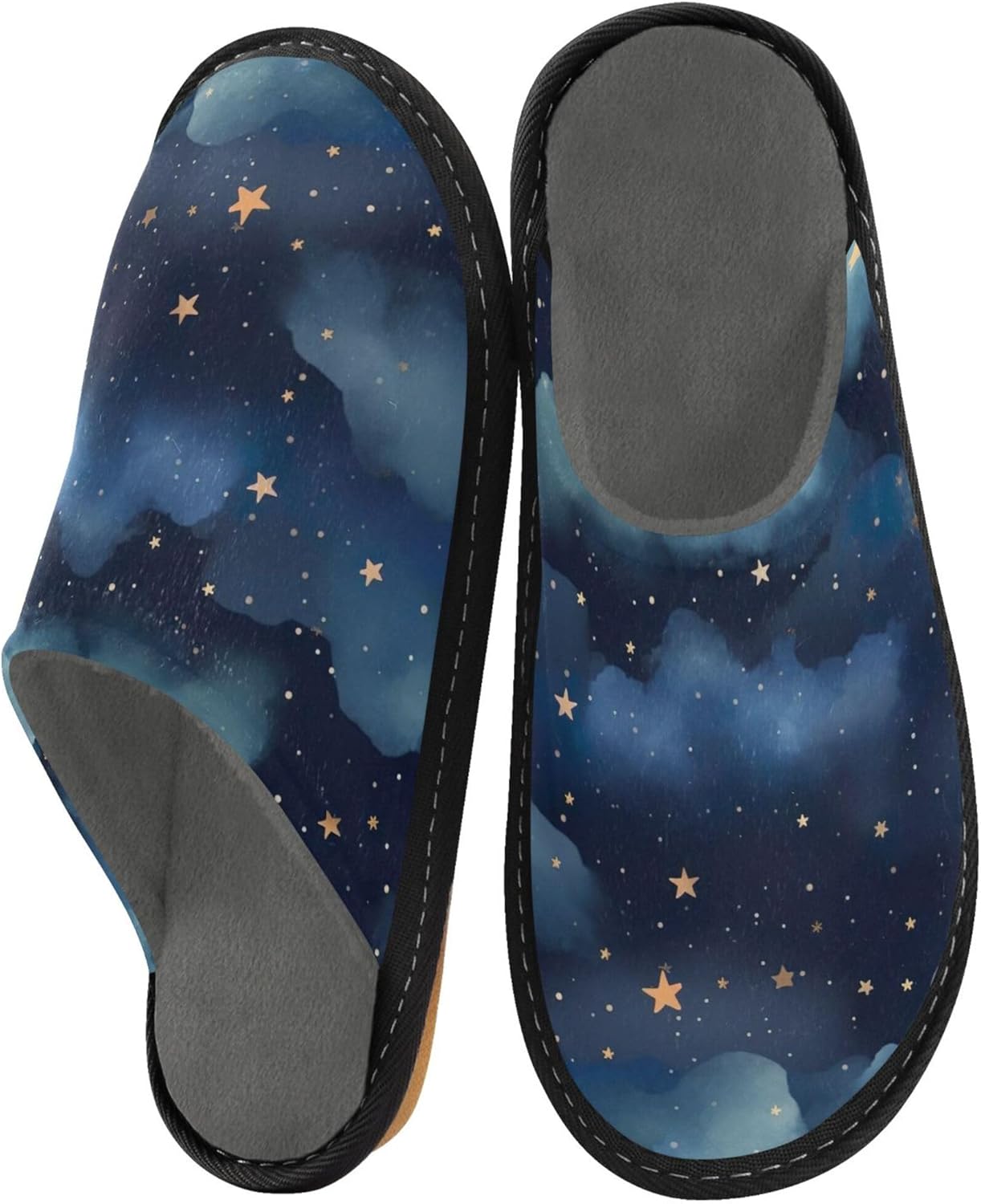 Nebula Star House Slippers – Cozy Fuzzy Slippers for Guests, Washable & Disposable, Perfect for Shoeless Home, Spa & Hotel Use A110673