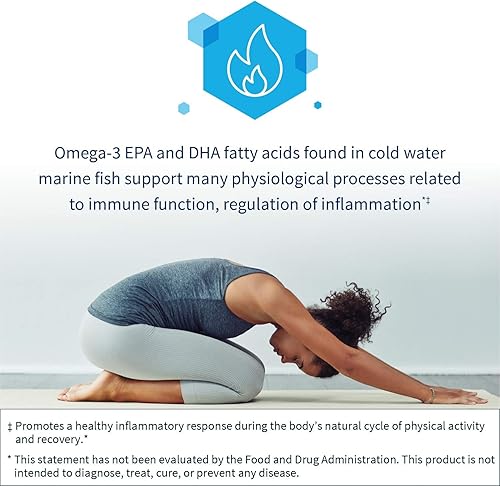 Miniatura 3 de Klaire Labs Aceite de pescado marino  Ultra puro 300 miligramos EPA y 200 miligramos DHA Omega 3 sin sabor sin sabor a pescado, sin gluten (100
