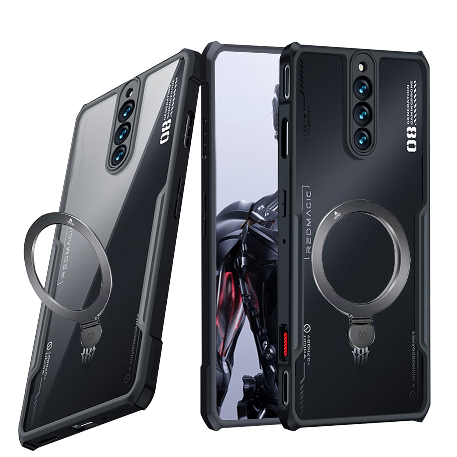 TERRIFICase for Red Magic 8 Pro/8 Pro+/8S Pro/8S Pro+, Soft TPU Bumper Acrylic Back, Military Grade Shockproof Drop Protection, Magnetic Cover for ZTE Nubia Redmagic 8, Black