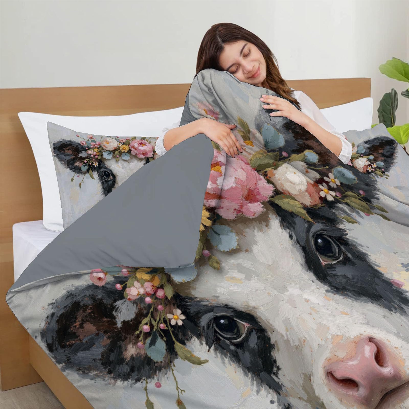 Copripiumino Matrimoniale Astratto Geometria Cane, Set di Biancheria da Letto Microfibra 3 Pezzi, Parure Copri Piumino 200x200cm e 2 Federa 50x75, Blu Scuro Copritrapunta con Cerniera
