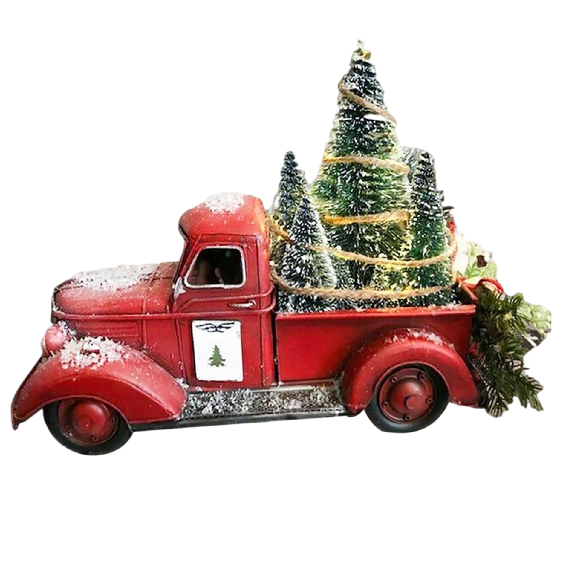 Centre de table pour fête Noël avec camion rétro de ferme