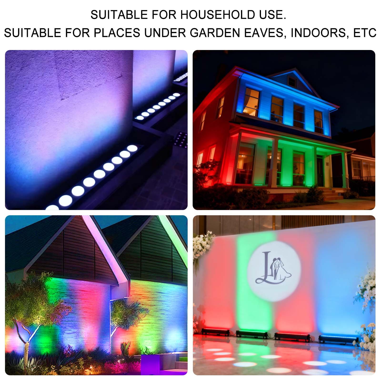 WECAN Wall Washer, striscia luminosa LED DJ 9 x 4 W RGBW DMX con telecomando, illuminazione per feste musicale, confezione da 2