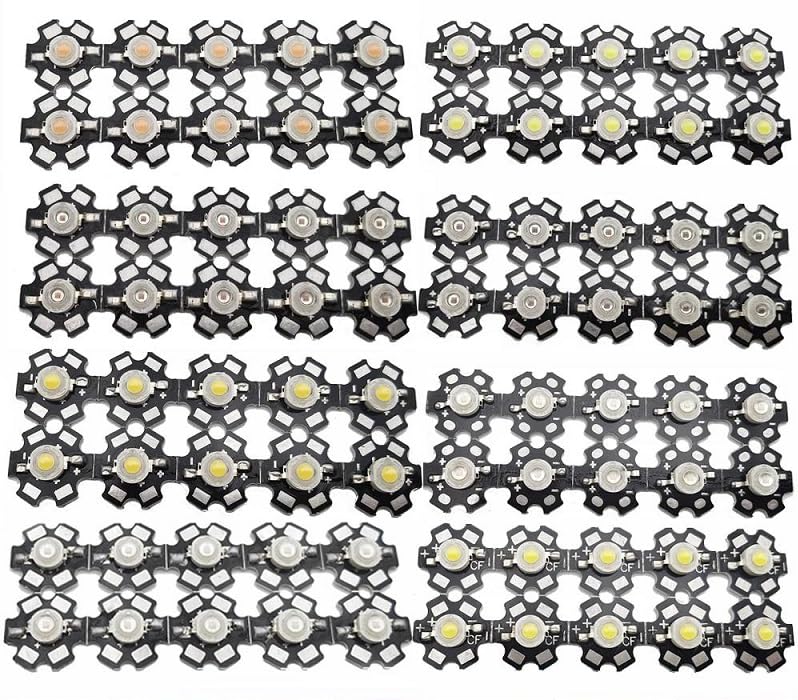 LIGHBIB 10pcs 1W 3W High Power Warm White/Cool White/Natural White/red/Green/Blue/Royal Blue IR LED with 20mm Star PCB,Neutral White,1W 5PCS
