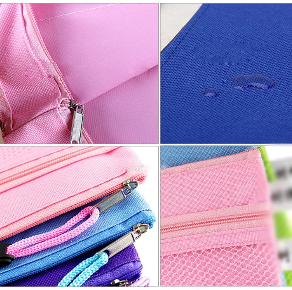 Mappe Schnellhefter Aktenordner 5PC-Dateiordner Canvas Information Tote-Dateiordner Portable Double-Layer Reißverschluss-Speichertasche mit großer Kapazität wasserdicht Sammelmappe