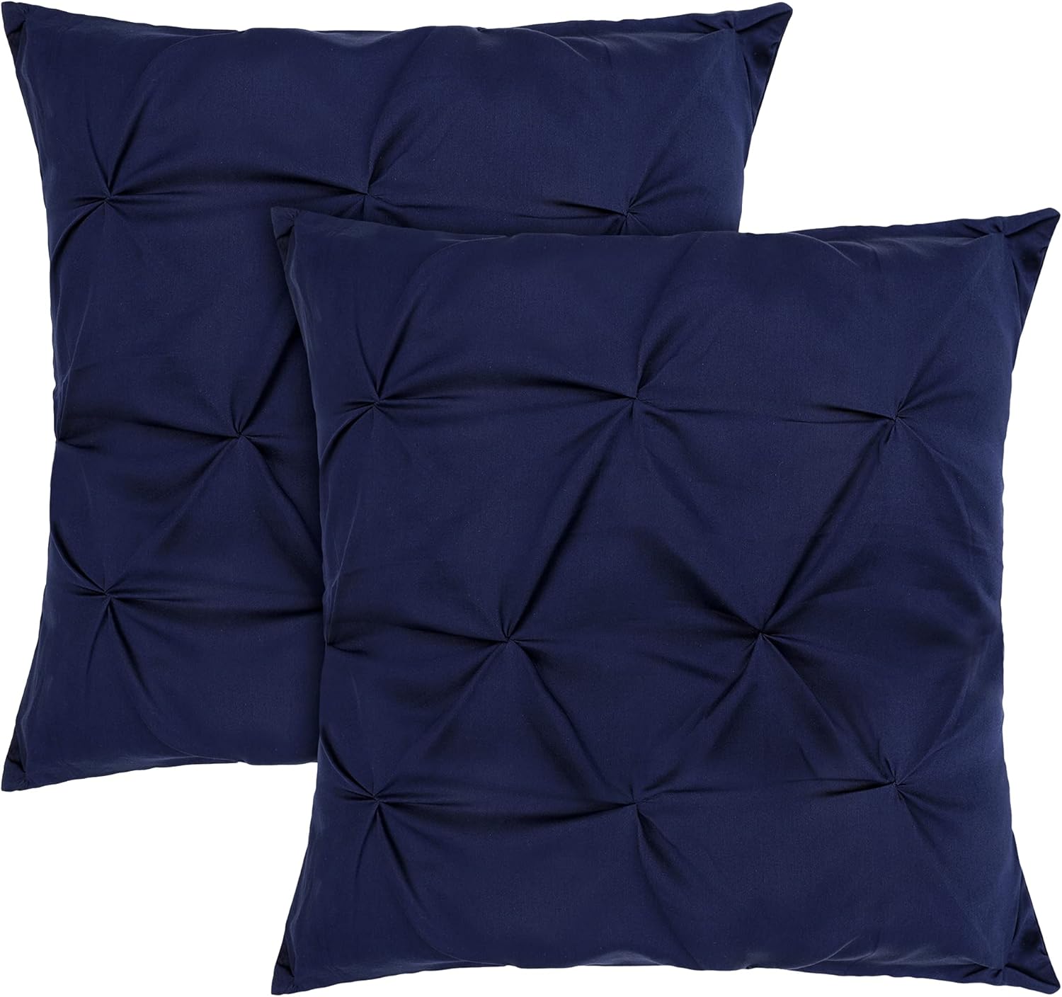 Pinch Pleated European Square Pillow Shams Set of 2