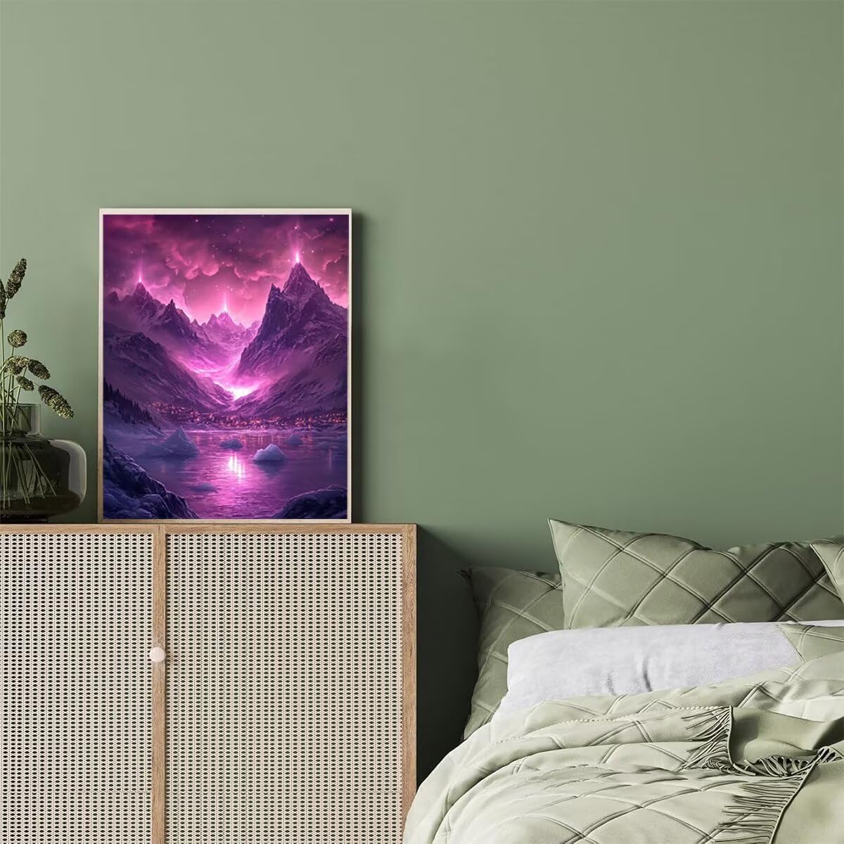 Dipingere con i Numeri Lago, Paint by Numbers Adulti Paesaggio, Fai da te Creativi Adulti Quadri da Dipingere Numerati Kit per Decorazione Della Parete di Casa, Regalo 70x95 cm Senza Cornice KH-O