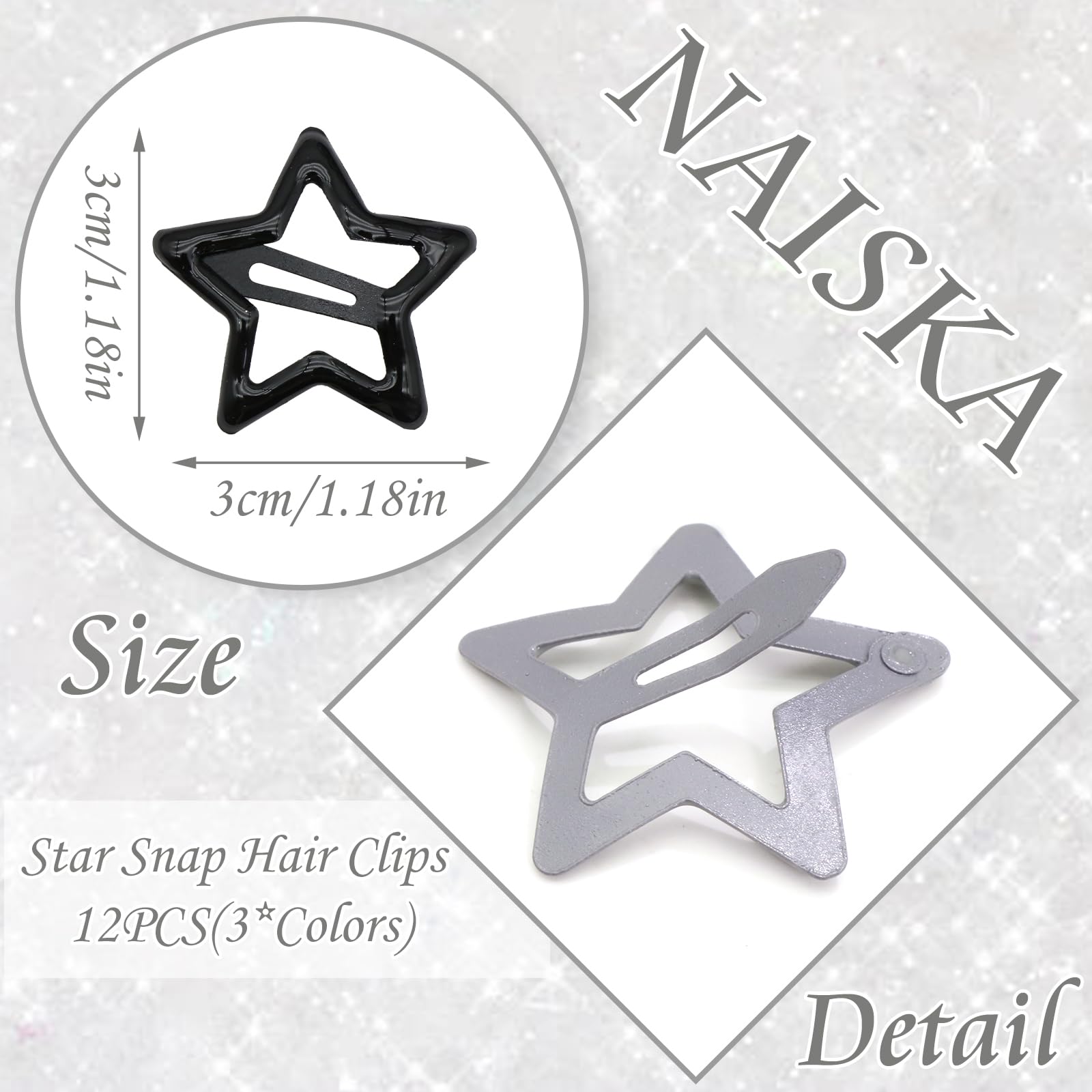 Black Hair Clip/Barrette With Iconic Logo Camila Paris Hair Barrettes Round Edge No-Slip main image 2