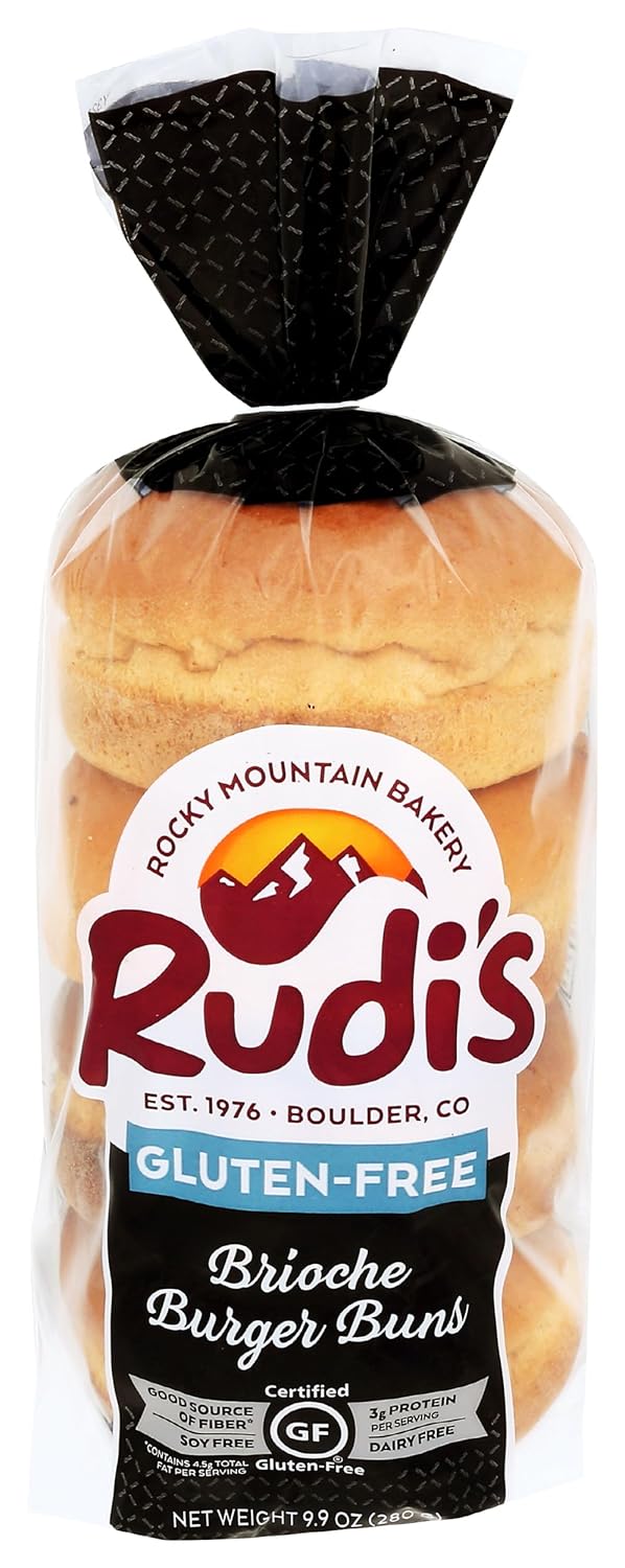 RUDIS BAKERY Brioche Hamburger Buns, 9.9 OZ
