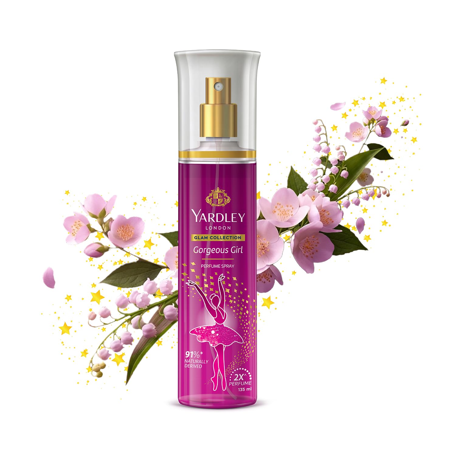 Yardley London Glam Collection Gorgeous Girl Perfume Spray For Women, 135ml - Floral