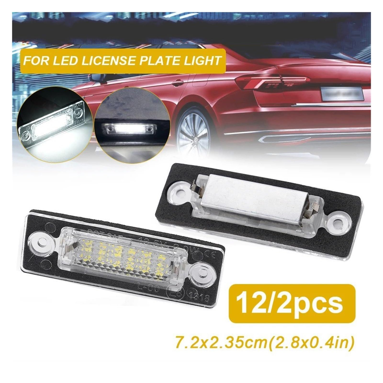 Iluminación De Matrícula Para Skoda Super 1 2002 2003 2004 2005 2006 2007 2008 2 Uds Luz De Placa Matrícula LED Con 18 LEDs 12V