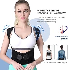 VOKOKOYA Posture Corrector for Women and Men,Adjustable Shoulder Straightener,Back Support Brace,Upper Spine scoliosis, hunchback