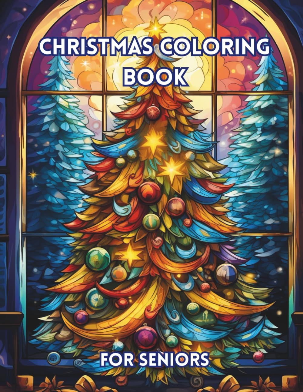 Christmas Coloring Book For Seniors: Easy Christmas Coloring Book: Simple Designs: for Adults and Seniors