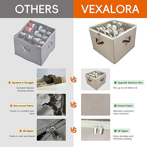 Miniatura 3 de Organizador de zapatos para armario, paquete de 2 contenedores de almacenamiento de zapatos con cubierta transparente, divisores ajustables para