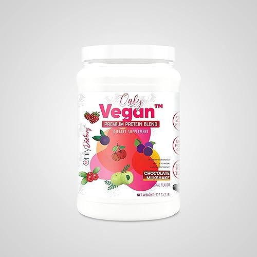 Only Vegan Protein - Deliciosa proteína de sabor natural - 0.71oz de proteína, sin OMG, 2 libras de proteína vegana  Aislamiento de proteína de